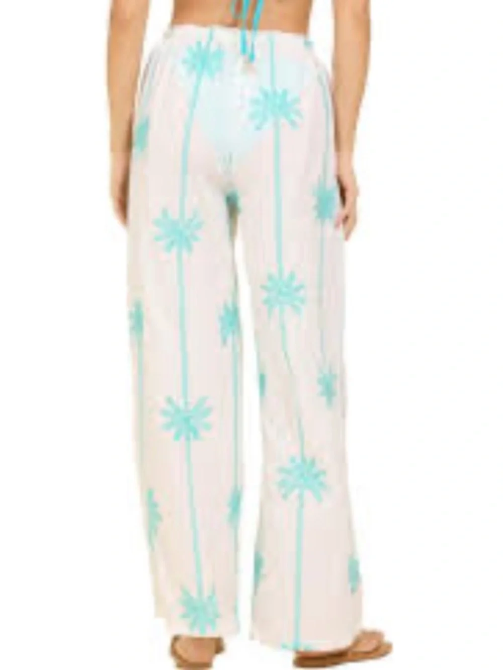 Surf Gypsy Striped Palm Embroidered Pant NWT